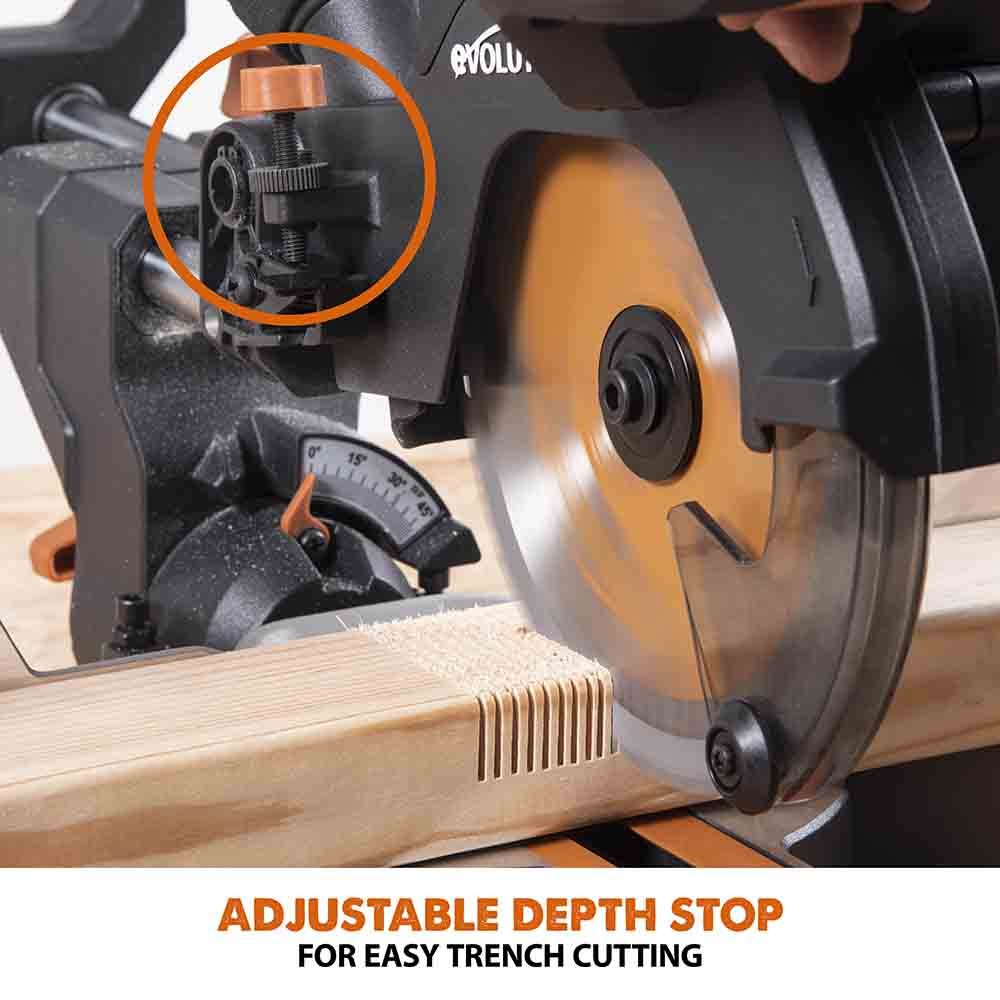 Evolution Cordless R185SMS-Li 7-1/4 in Sliding Miter Saw 20V Li-Ion EXT Inc Multi-Material Blade - Image 7