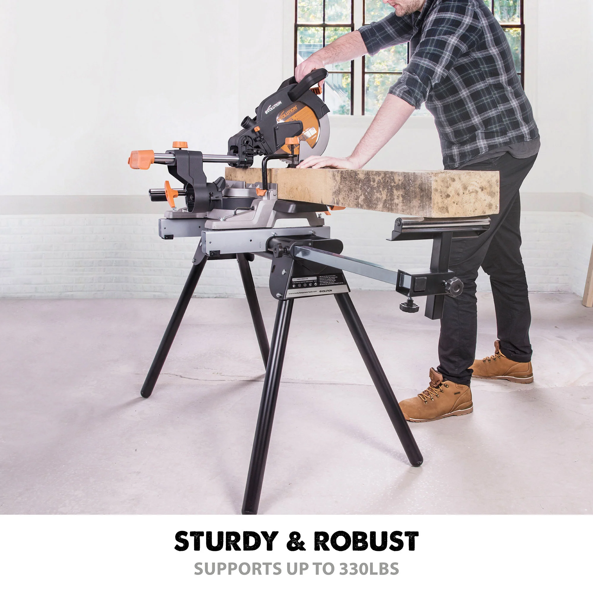 Evolution Universal Miter Saw Stand With Telescopic Arms and Folding Legs - Image 3